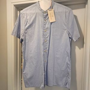 Scotch & Soda Oxford Collarless Buttondown (L) Blue